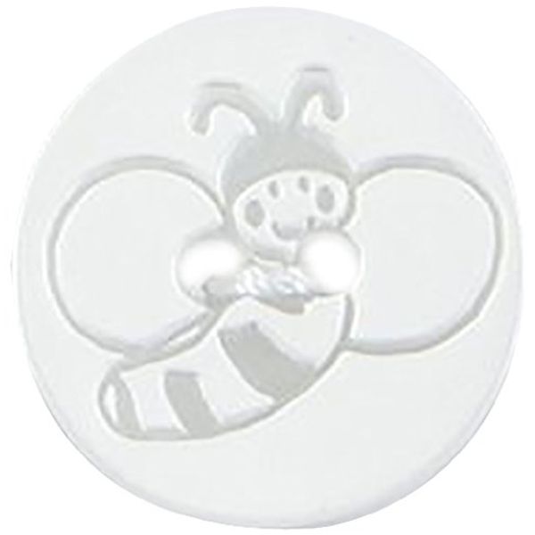 Milward 15 mm 5-Piece Children Buttons, White