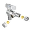 EFIELD 5 PCS Dual Angle Stop Valve Pex-A Expan 1/2" Inletx 3/8"x3/8 Comp,1/4Turn