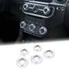 5pcs ABS Matt Silver Volume and Air Conditioning Knobs Trim For Discovery 4 LR4 Car Accessory