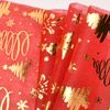 Pagezol 28cm × 5m Christmas Table Runner, Hot Stamping Red Rectangular Tablecloth for Xmas Decor