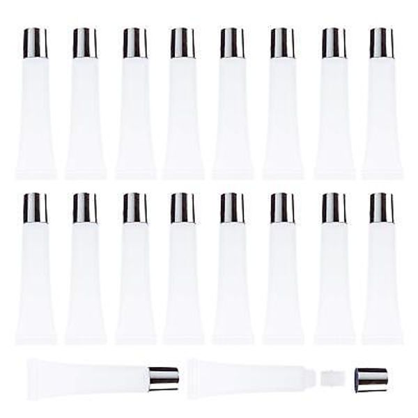 50Pcs 15ml Silver Refillable Lip Gloss Squeeze Tubes Empty Cosmetic Tubes
