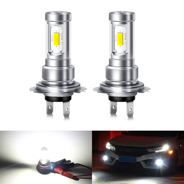 OPP ULITE H7 Led Fog Light Bulbs, High Power 80W Super Bright 6000K Xenon White 2000 Lumens Waterproof Replace for Driving Daytime Running Lights DRL or Fog Lights -2PCS (V13)