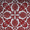 Red 16"x16" Turkish Raised Ottoman Iznik Floral Pattern Ceramic Tile Set