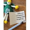 Siesta 'Good Luck' Colourful Felt Fairy/Pixie with Message Gift Tag