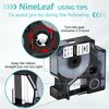 NineLeaf replacement black on white label tape compatible for DYMO label manufacturers