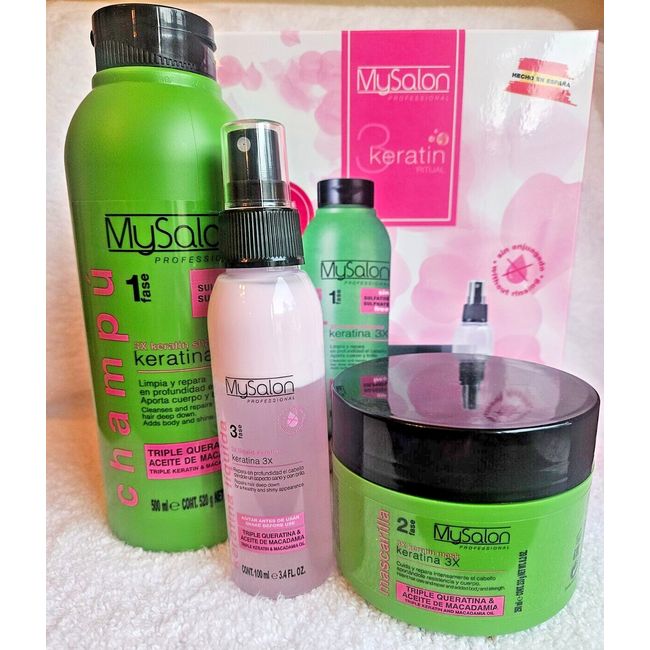 Mysalon keratin shampoo 500ml+mask+ keratin 3x spray