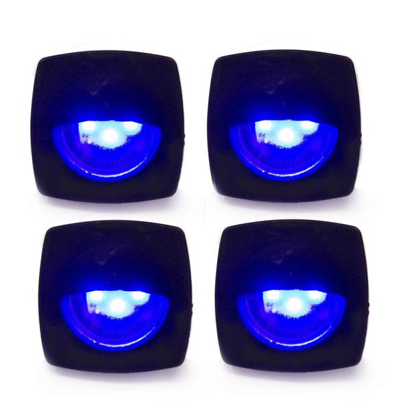 Five Oceans Blue LED Companion Way Courtesy Light, Black Cover, 4-Pack, Marine, Boat, RV, Motorhome, Camper, Caravan, Trailer, FO-4002-M4