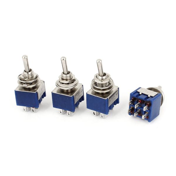 uxcell Toggle Switch AC 125V Self Locking ON/OFF 6A DPST 3 Position 4 Pcs