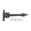2 Pcs Black Door Strap Hinge 9" L Wrought Iron Spear Tip Renovators Supply