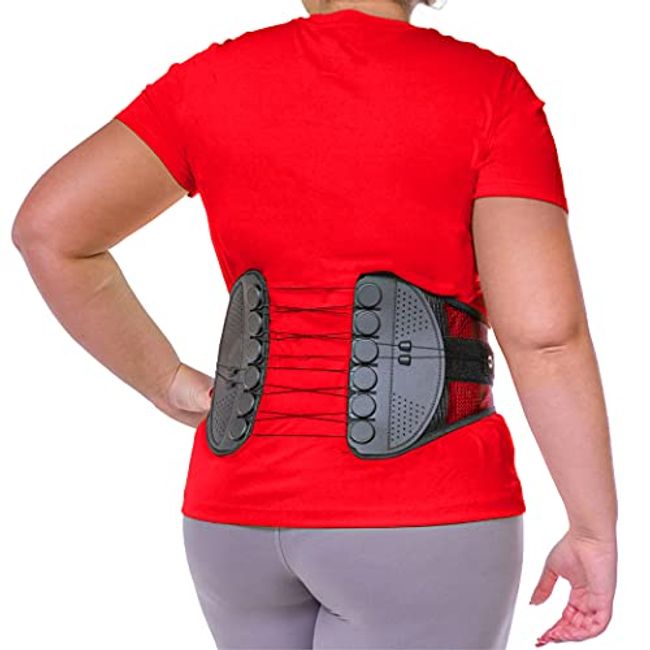 Braceability Plus Size 3XL Bariatric Back Brace - XXXL Big and Tall Lumbar Support Girdle for Obesity Lower Back Pain in Extra L