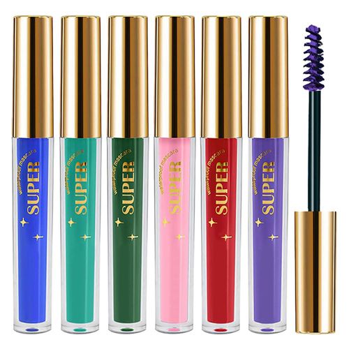 Waterproof 6PCS Colorful Voluminous Original Volume Building Mascara Makeup, Lengthening, Defining, Curling, Multiplying, Buildable Formula,Cruelty Free 01 (pack of 6)