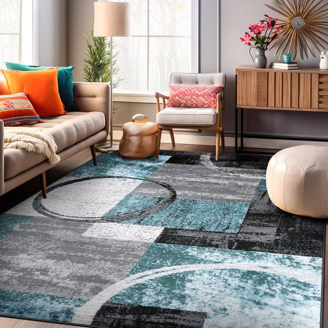 Rugshop Area Rug Abstract Circle Rugs for Sale Living Room Rugs Bedroom Rugs