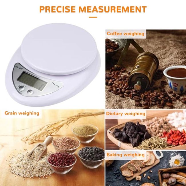 1pc 5000g-1g Kitchen Scale, Digital Food Scale with LCD Display, Precise  Weight Measuring for Baking Cooking