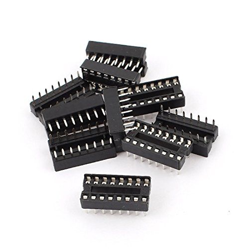 uxcell DIP IC Chip Socket Adapter 0.1 inch (2.54 mm) Pitch 2 Line 16 Pin Soldering Iron 10 Pieces