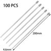 100 PCS Stainless Steel Cable Ties,Metal Self-Locking Cable Zip Ties (200mm)