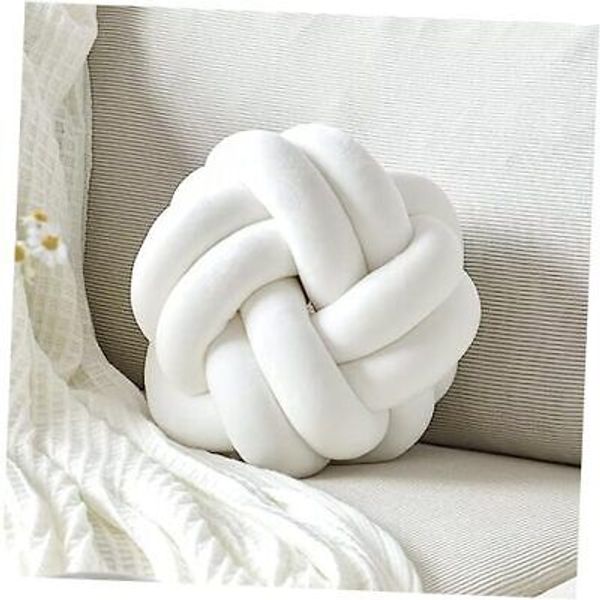 Knot Pillow Ball, Soft Home Decorative Throw Pillows Small-8 Inch White