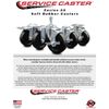 4 Inch Soft Rubber Wheel Swivel 3/8 Inch Threaded Stem Caster Set Service Caster