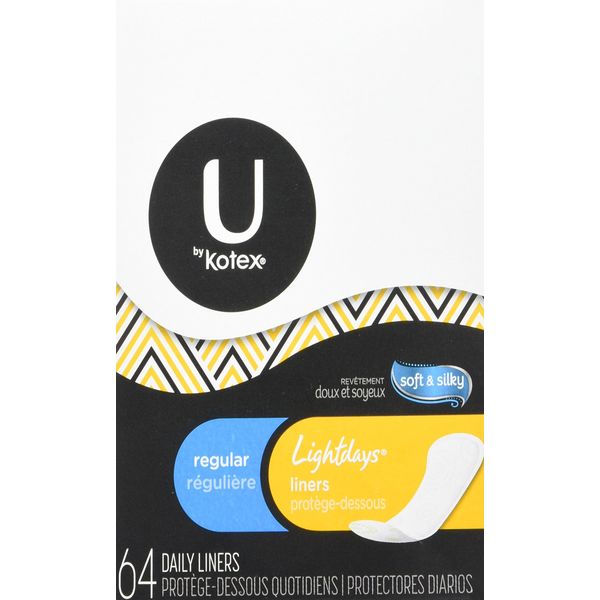 Kotex Natural Balance Lightdays Liners, Regular -64 ct.