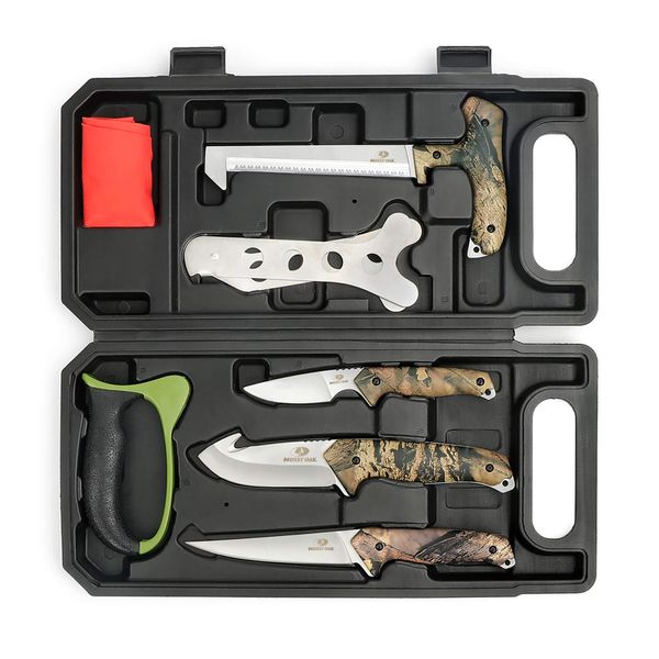 MOSSY OAK Hunting Field Dressing Kit - Portable Butcher Game Processor Set (8-Piece)