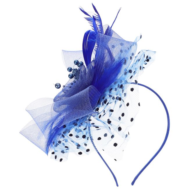 Lurrose Flower Hair Accessories Fascinators Hat for Women, Fascinators hair clip Tea Party Headband Hair Clips for Women Wedding Cocktail Party Blue Ladies Hats