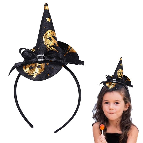 SONGQEE Witch Hat Headband Halloween Headband Pumpkin, Festive Decoration for Hair, Halloween Hair Accessories for Girls & Women