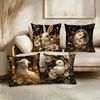 4 PC Easter Black and Gold Throw Pillow Cover Bunny Lamb Chick and Egg Designs