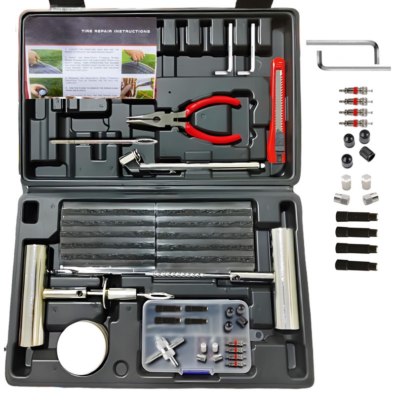 Heavy Duty Tire Repair Tool kit 68pcs To Fix Punctures, Tire Plug Kit ...
