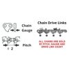 42" chainsaw chain 3/8 .063 135 DL Full Chisel SKIP  .063 Gauge Pro Chain