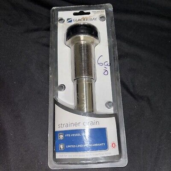 Glacier Bay Strainer Drain Brushed Nickel for Vessel Sinks #1000 048 890