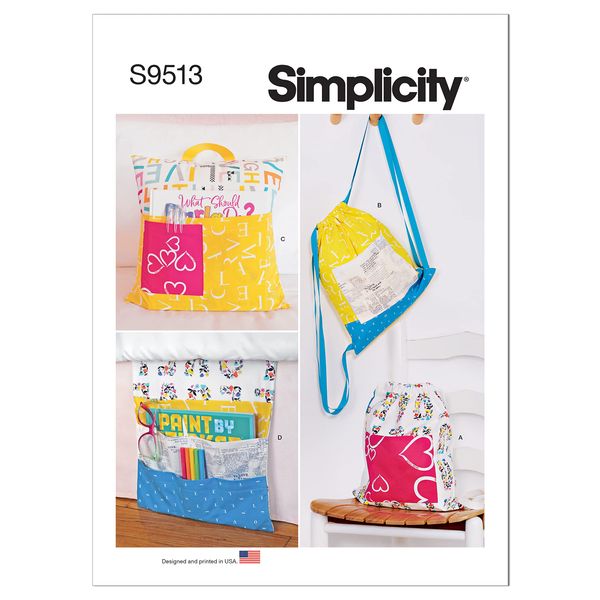 Simplicity SS9513OS Backpacks, Reading Pillow, Bed Organizer OS One Size Only