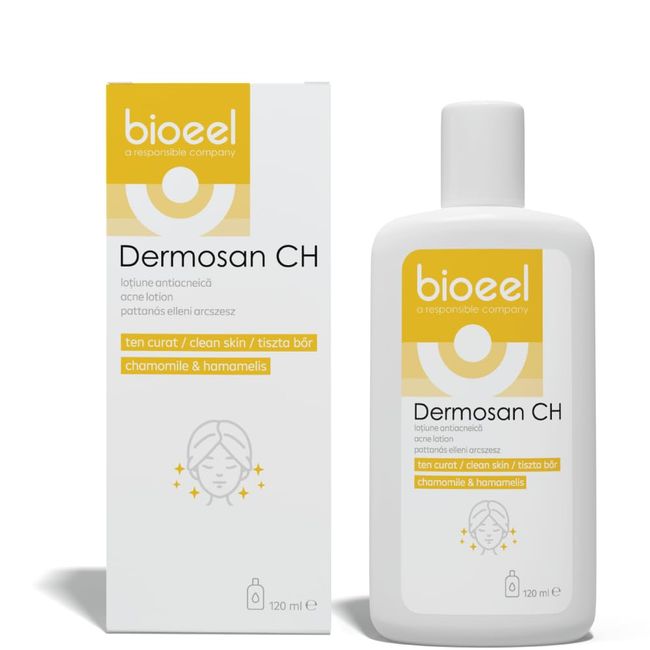 Dermosan CH Anti Pickel Lotion Anti Akne – Kamille & Hamamelis natürliche klare Hautformel – reduziert Talg, Akne und Pickel, Poren Verkleinern, Toner Gesicht120 ml