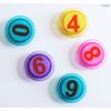 FQ30810 Strong Round Transparent Learning Assorted Colors Magnetic Numbers 0-9 - 3cm