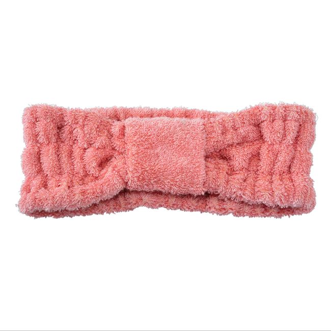 Nishikawa TT93253010 Moose Puff Hair Band, Pile Fabric, 3.5 x 9.4 inches (9 x 24 cm), Washable, 100% Cotton, Fluffy With Every Wash, Firm Absorbent, Fluffy and Soft, For Face Washing, Makeup, Saunas and Esthetics, Made in Japan, Made in Imabari, Pink