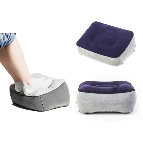 Winnfy Inflatable Travel Foot Rest Pillow Adjustable Height Leg Pillow Airplane Travel Pillow Footrest Cushion Travel Accessory