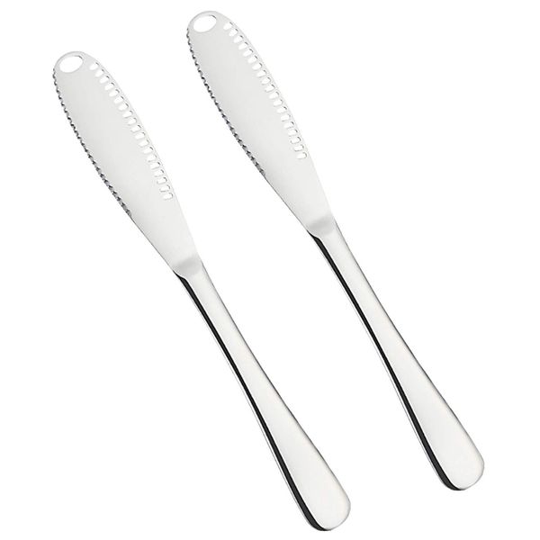 2 Pack Stainless Steel Butter Spreader Knife Cheese Spreader Butter Grater