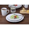 16 Piece Stoneware Dinnerware Service Set for 4 People - Distressed Weave, White