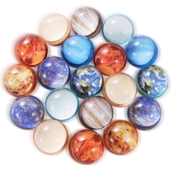 Pllieay 24PCS Space Solar System Eight Planets Themed Bouncy Balls for Kids Party Favors, Gift Bag Filling, 32mm