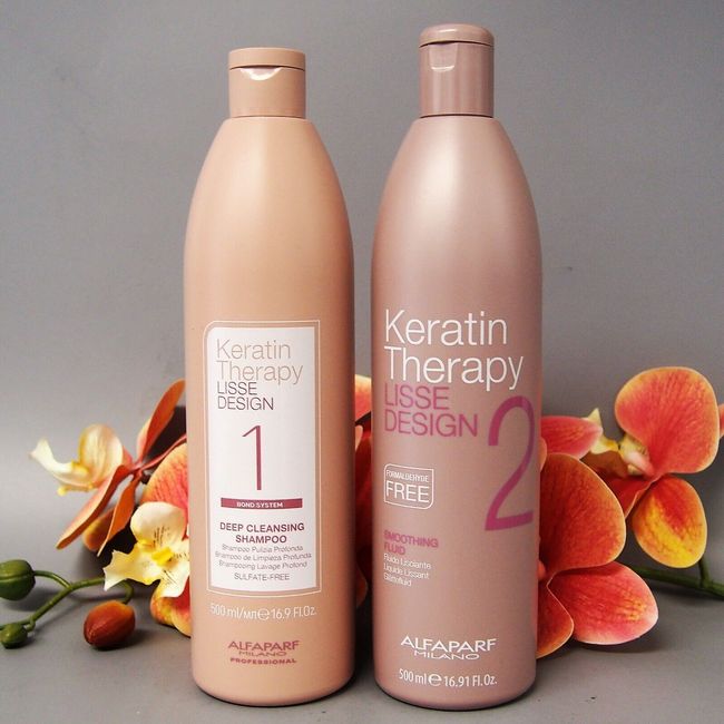 Alfaparf LISSE Keratin Therapy Shampoo & Smoothing Fluid STEP 1  and  STEP 2