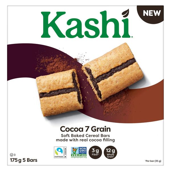 Kashi Cocoa 7 Grain Soft Baked Cereal Bars, 175g/6.2 oz., Box, Imported from Canada