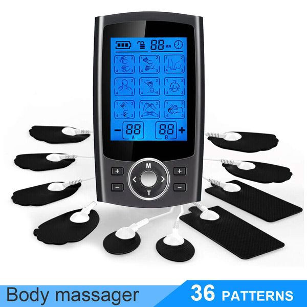 Tens Unit Muscle Stimulator Machine Pulse Massager Therapy Pain Relief 36 Modes