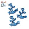 CREATIV DISCOUNT Mini Anchor, Approx. 2.8 cm, Pack of 3, Blue