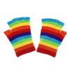 Zac's Alter Ego Multicoloured Rainbow Stripe Fingerless Gloves