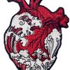 Wave and heart embroidered badge iron on or sew on patch