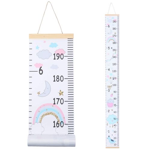 Heyu-Lotus Kids Height Chart, 200X20CM Wall Hanging Growth Chart Removable Canvas and Wood Measuring Ruler for Baby Boys Girls Children Bedroom Decoration(Unicorn 2)
