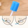 Healifty 100pcs Mouth Sponge Swabs Disposable Sponge Stick Oral Care Sponge Swab Tooth Cleaning Sponge (Blue)
