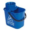 2Work Plastic Mop Bucket with Wringer 15 Litre Blue 102946BU