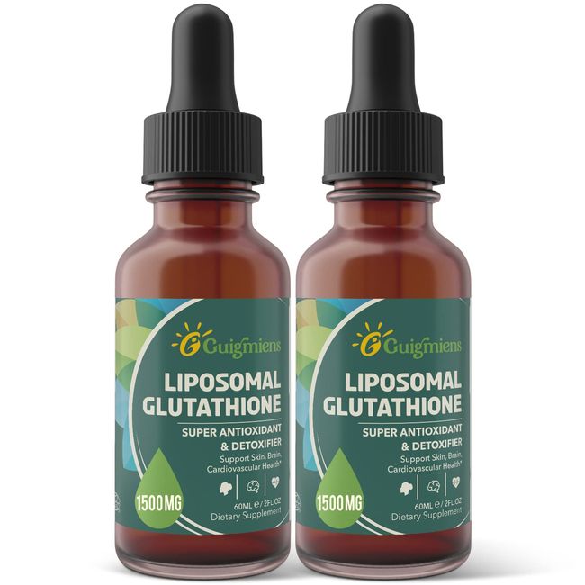 1500 mg Liposomal Glutathione, Superior Absorption, Liquid Glutathione Supplement, Powerful Antioxidant, Liver Detox, Immune Enhancer, Soy-Free, Non-GMO, Vegan & Gluten Fre, 4.05 fl.oz