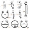 BodyJ4You 36PC PRO Body Piercing Kit | Nose Septum Ear Cartilage Lip Belly Navel Tragus Eyebrow | Surgical Steel 14G 16G BCR CBR Ring Barbell Spike | Tools Needles Gloves Clamps