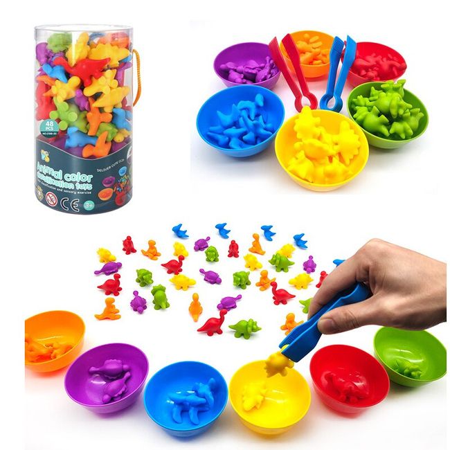 counting bears with stacking cups montessori