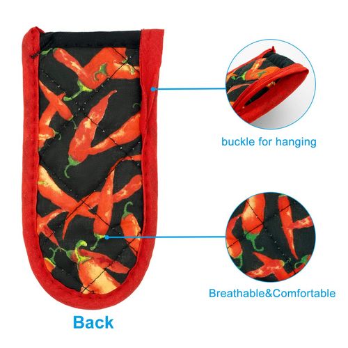 Evoio Cast Iron Skillet Handle Covers, Pot Handle Covers Heat Resistant, Heat Resistant Pan Pot Skillet Hot Handle Holder Sleeves Mitt Cover for Kitchen, BBQ and Baking Cookware (4-Pack Red Peppers)